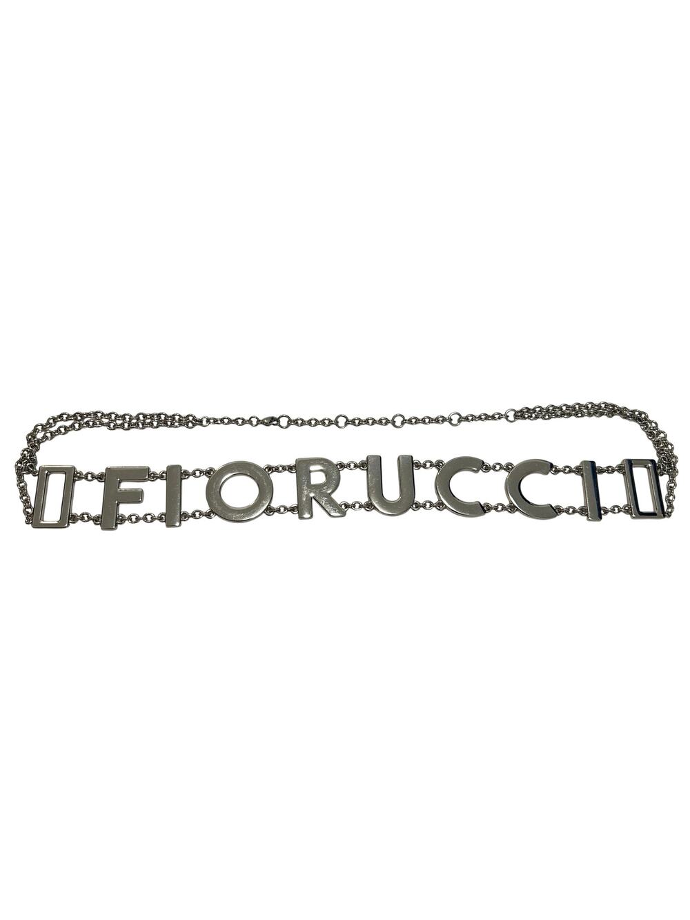 Fiorucci Metallic Logo Chain Belt Silver One Size